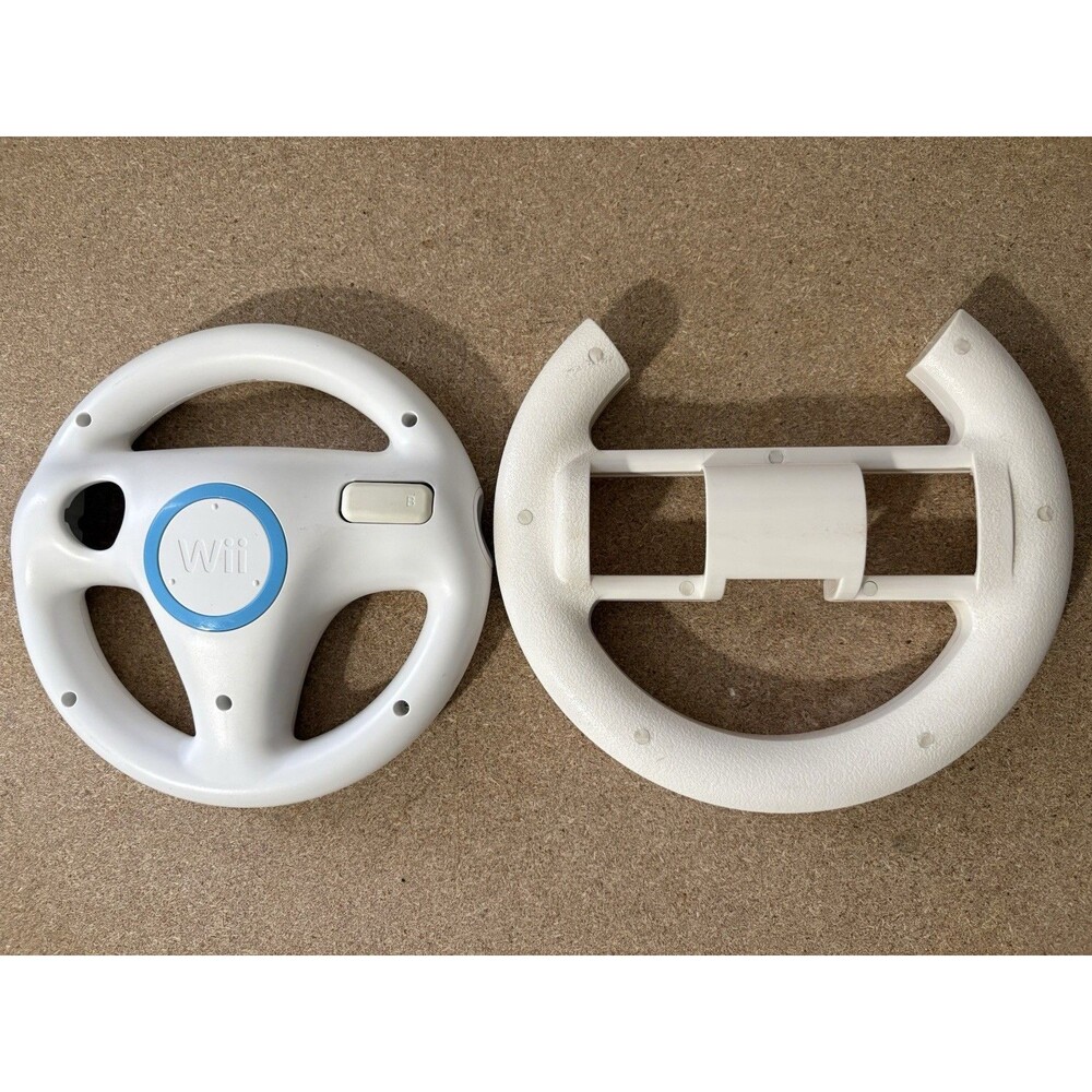 Nintendo Wii Wheel OEM + Generic Racing Wheel - 2 Mario Kart Wii Wheels